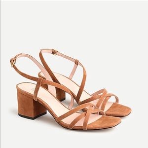 J. Crew suede leather block heel sandals